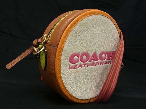 COACH コーチ ショルダーバッグ キア サークル バッグ CA098 マルチカラー レザー レディース カラーブロック 超美品