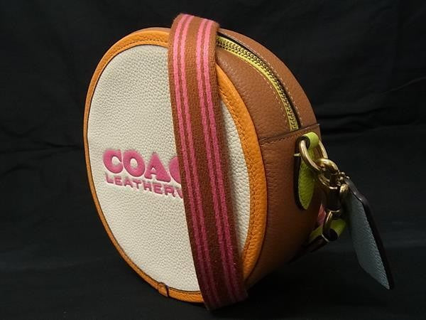 COACH コーチ ショルダーバッグ キア サークル バッグ CA098 マルチカラー レザー レディース カラーブロック 超美品