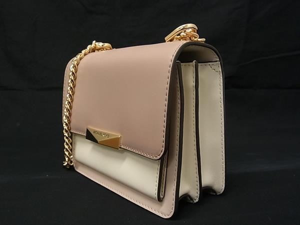 MICHAEL KORS マイケルコース ショルダーバッグ 32S9GJ4C0T ピンクベージュ アイボリー レザー レディース チェーン ゴールド金具 超美品