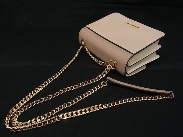 MICHAEL KORS マイケルコース ショルダーバッグ 32S9GJ4C0T ピンクベージュ アイボリー レザー レディース チェーン ゴールド金具 超美品