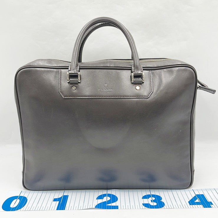 LANVIN COLLECTION ランバンコレクション ビジネスバッグ ブリーフケース ダークブラウン レザー メンズ