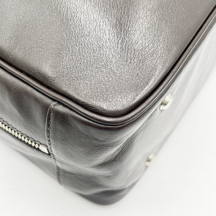 LANVIN COLLECTION ランバンコレクション ビジネスバッグ ブリーフケース ダークブラウン レザー メンズ