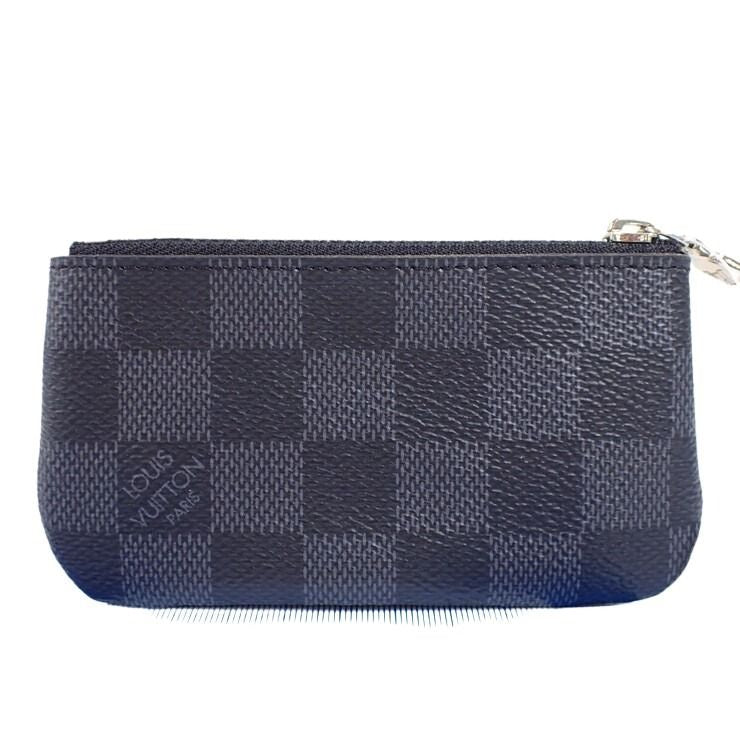 LOUIS VUITTON ルイヴィトン コインケース ダミエ グラフィット ポシェット クレ N60155 ブラック / グレー PVC ユニセックス 小銭入れ シルバー金具 美品
