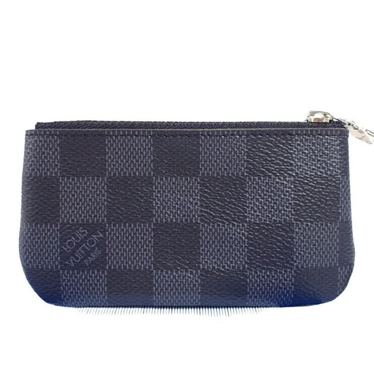 LOUIS VUITTON ルイヴィトン コインケース ダミエ グラフィット ポシェット クレ N60155 ブラック / グレー PVC ユニセックス 小銭入れ シルバー金具 美品