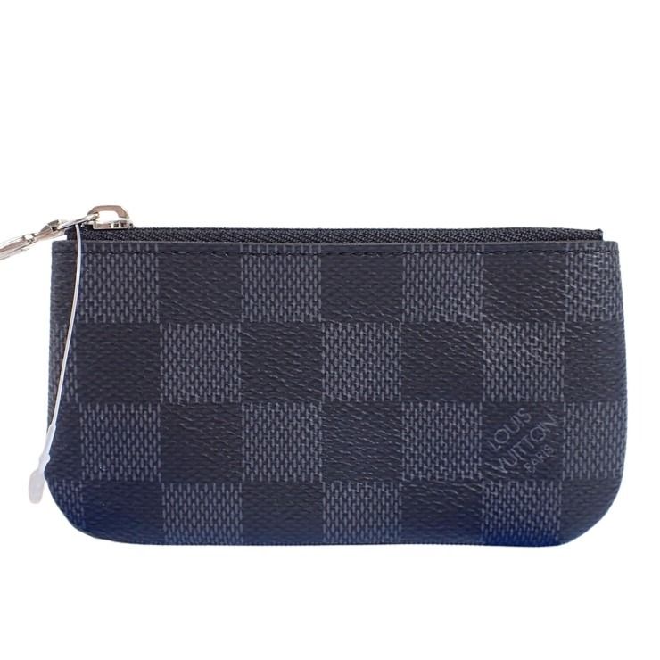 LOUIS VUITTON ルイヴィトン コインケース ダミエ グラフィット ポシェット クレ N60155 ブラック / グレー PVC ユニセックス 小銭入れ シルバー金具 美品