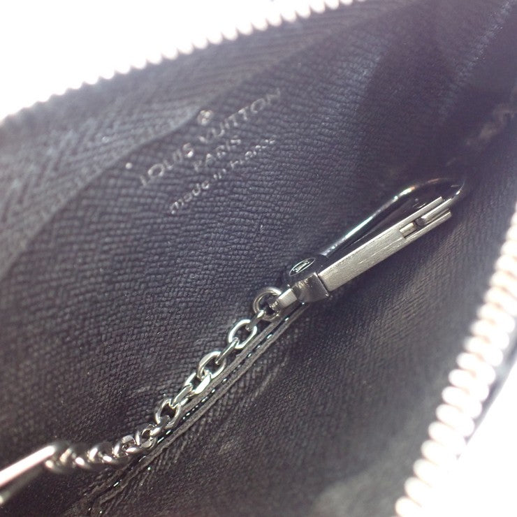 LOUIS VUITTON ルイヴィトン コインケース ダミエ グラフィット ポシェット クレ N60155 ブラック / グレー PVC ユニセックス 小銭入れ シルバー金具 美品