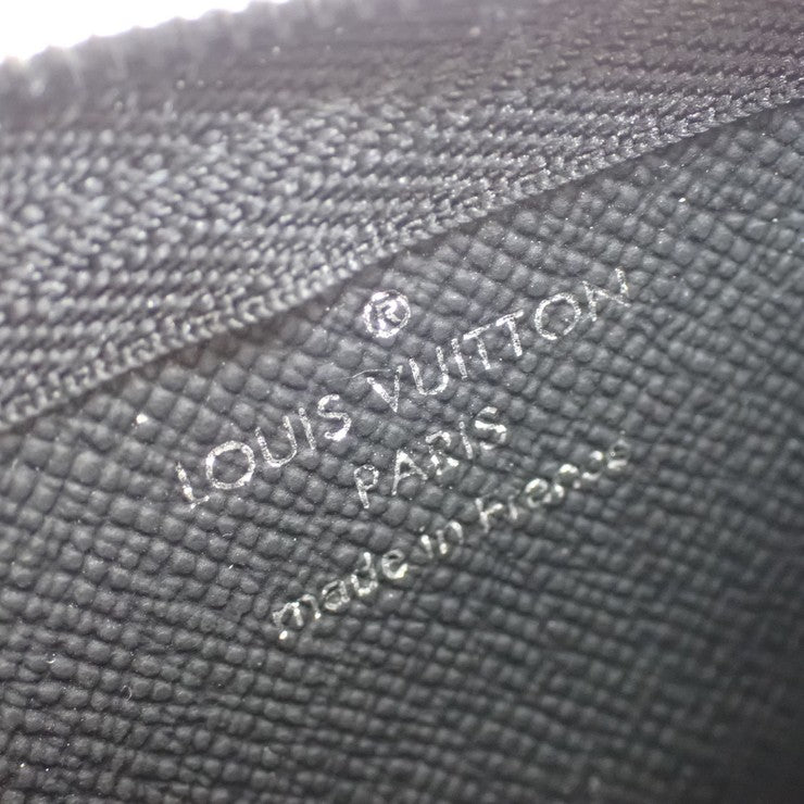 LOUIS VUITTON ルイヴィトン コインケース ダミエ グラフィット ポシェット クレ N60155 ブラック / グレー PVC ユニセックス 小銭入れ シルバー金具 美品