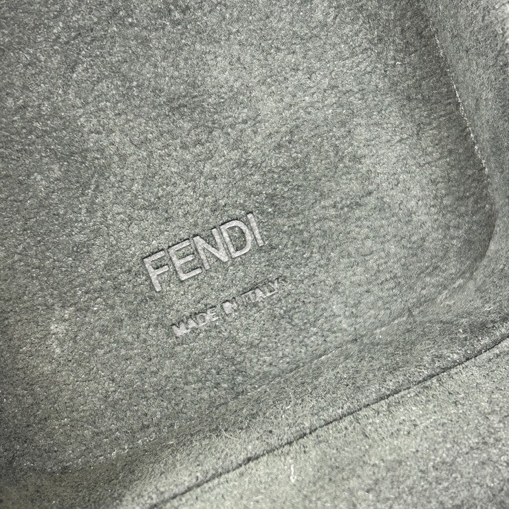 FENDI フェンディ ジュエリーボックス カフリンクス ホルダー 7AS074 A8V3 ブラック / グレー PVC レザー メンズ ズッカ柄 カフスケース シルバー金具 超美品