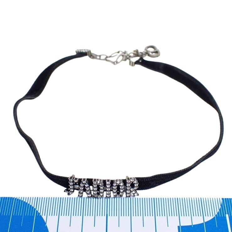 Christian Dior クリスチャンディオール ネックレス J'ADIOR ジャディオール チョーカー N0681ADRCY シルバー ブラック メタル ベルベット レディース シルバー金具 美品