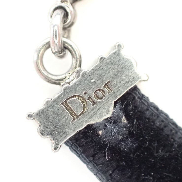Christian Dior クリスチャンディオール ネックレス J'ADIOR ジャディオール チョーカー N0681ADRCY シルバー ブラック メタル ベルベット レディース シルバー金具 美品