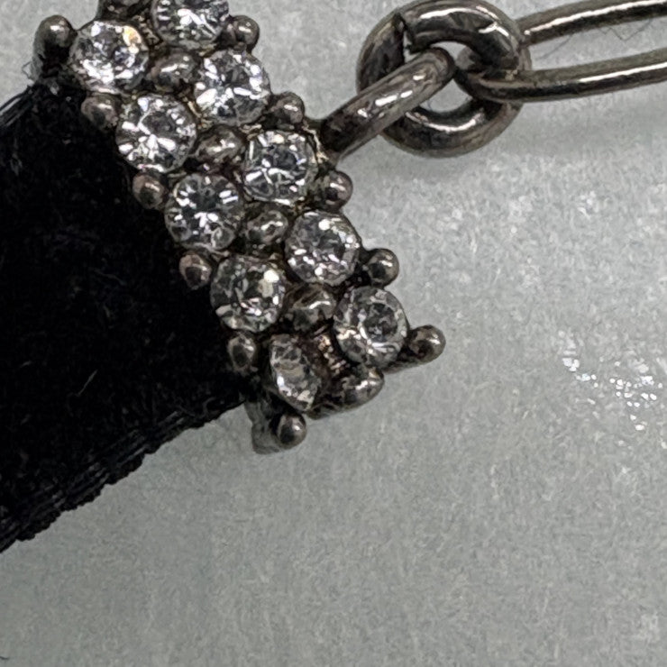 Christian Dior クリスチャンディオール ネックレス J'ADIOR ジャディオール チョーカー N0681ADRCY シルバー ブラック メタル ベルベット レディース シルバー金具 美品