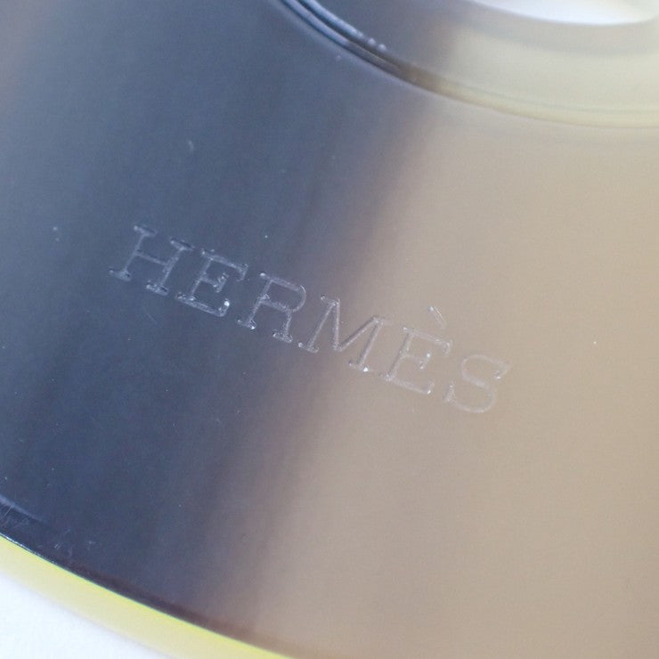 HERMES エルメス ネックレス リフトGM ジョーヌ×ブラウン系 バッファローホーン ユニセックス 美品