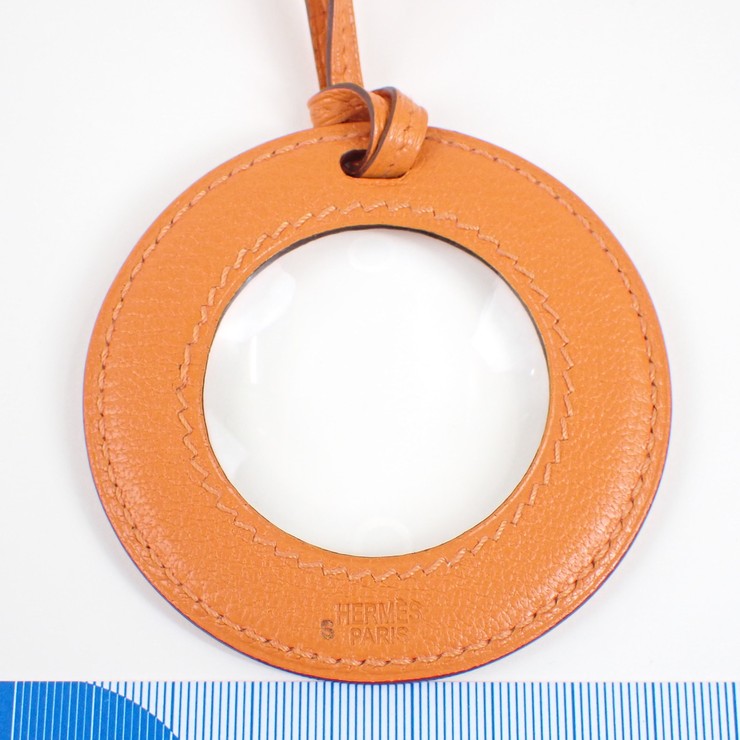 HERMES エルメス ネックレス イン ザ ポケット オレンジ系 シェーブル ユニセックス ルーペ ペンダント 美品