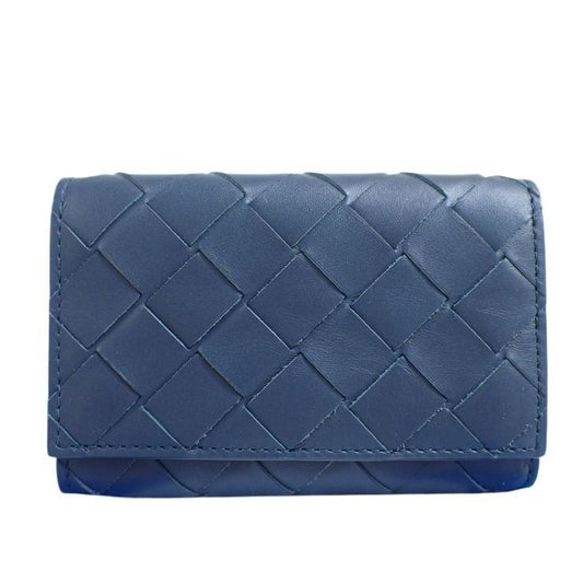 BOTTEGA VENETA ボッテガヴェネタ キーケース・キーリング イントレチャート 630336 ネイビー レザー ユニセックス 6連 シルバー金具 美品