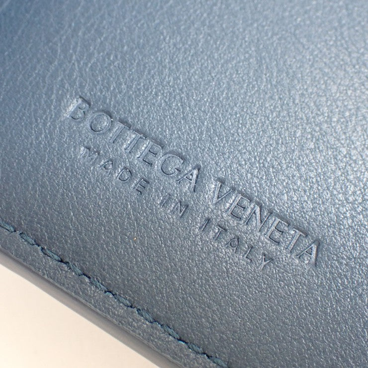BOTTEGA VENETA ボッテガヴェネタ キーケース・キーリング イントレチャート 630336 ネイビー レザー ユニセックス 6連 シルバー金具 美品