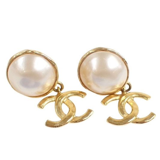 CHANEL シャネル イヤリング ココマーク ゴールド GP×フェイクパール レディース パール