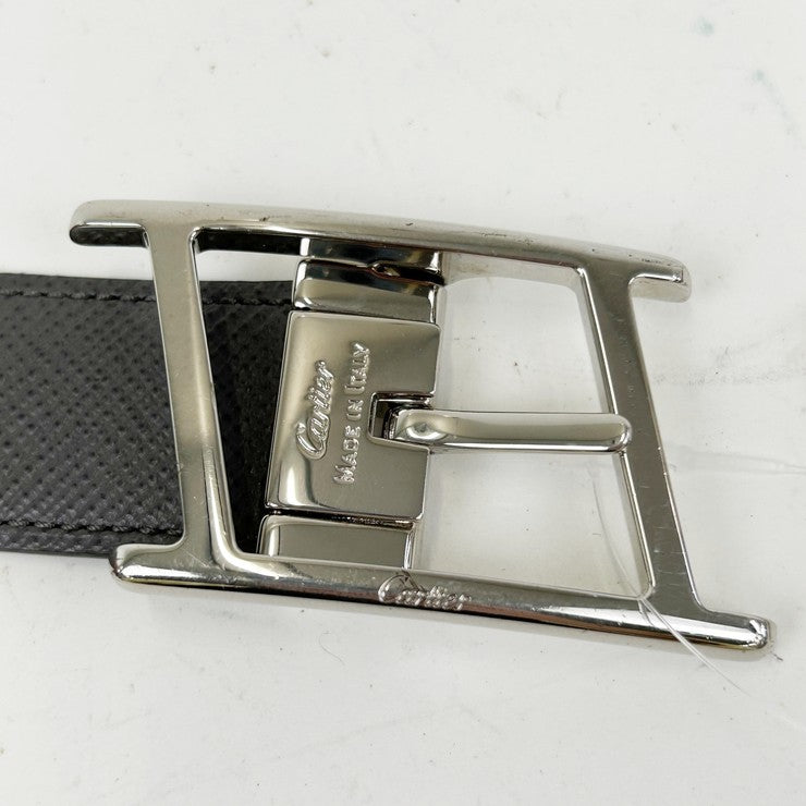 Cartier カルティエ ベルト タンク アシンメトリック ドゥ ベルト ネイビー グレー レザー ユニセックス シルバー金具