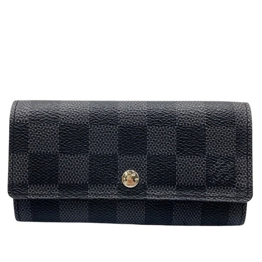 LOUIS VUITTON ルイヴィトン キーケース グラフィット ポルトクレ･ヴォワテュール N63139 ブラック系 ダミエ グラフィット メンズ 3連 美品