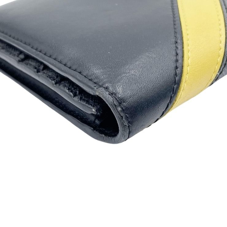 FENDI フェンディ 長財布 コンチネンタル ウォレット 7M0264 A9XS ブラック×グレー×イエロー PVC レザー メンズ ズッカ 二つ折り財布 美品