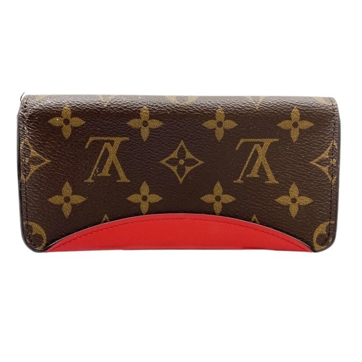 LOUIS VUITTON ルイヴィトン 眼鏡ケース エテュイ･リュネット ウディ GI0372 ブラウン レッド モノグラム レディース