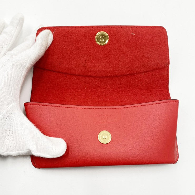 LOUIS VUITTON ルイヴィトン 眼鏡ケース エテュイ･リュネット ウディ GI0372 ブラウン レッド モノグラム レディース