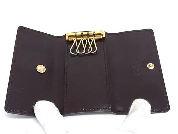 LOUIS VUITTON ルイヴィトン キーケース ミュルティクレ4 M93517 アマラント(パープル系) モノグラムヴェルニ ユニセックス 4連 ゴールド金具 美品