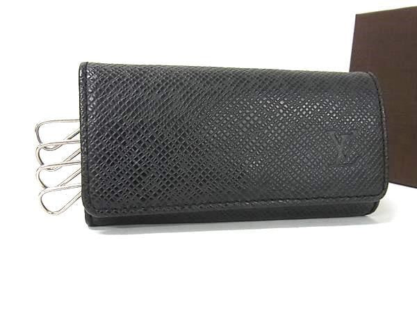 LOUIS VUITTON ルイヴィトン キーケース ミュルティクレ4 M30522 アルドワーズ(ブラック系) タイガ メンズ 4連 シルバー金具 美品