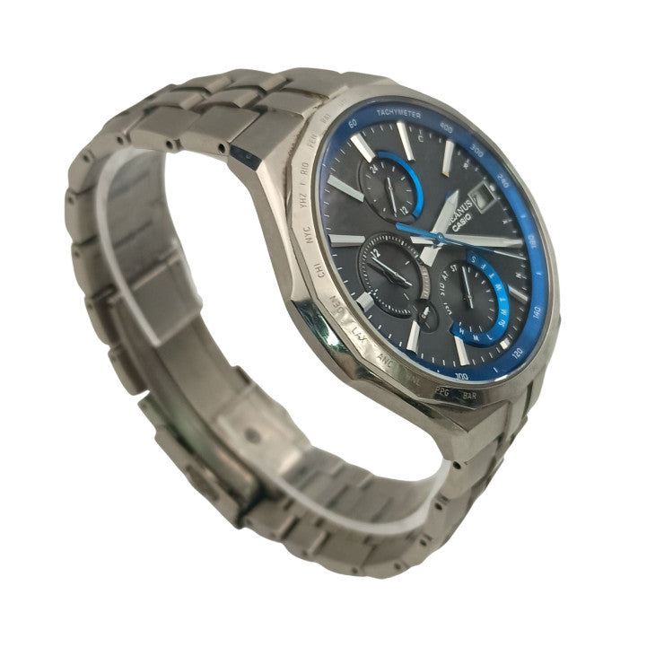 CASIO カシオ 時計 OCEANUS オシアナス Manta S5000 Series OCW-S5000-1AJF ブラック文字盤系 チタン メンズ アナログ 美品