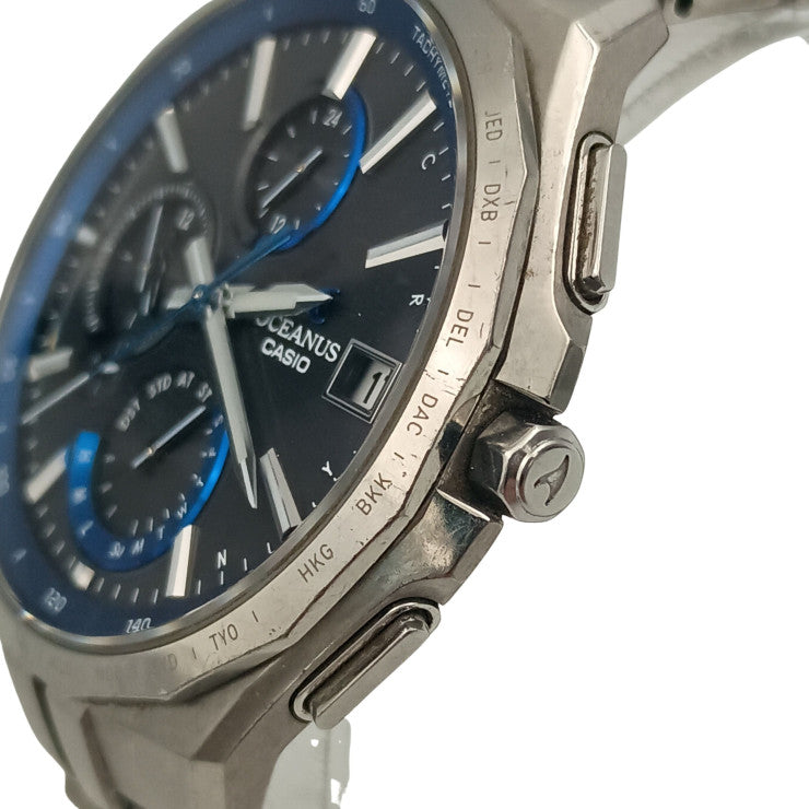 CASIO カシオ 時計 OCEANUS オシアナス Manta S5000 Series OCW-S5000-1AJF ブラック文字盤系 チタン メンズ アナログ 美品