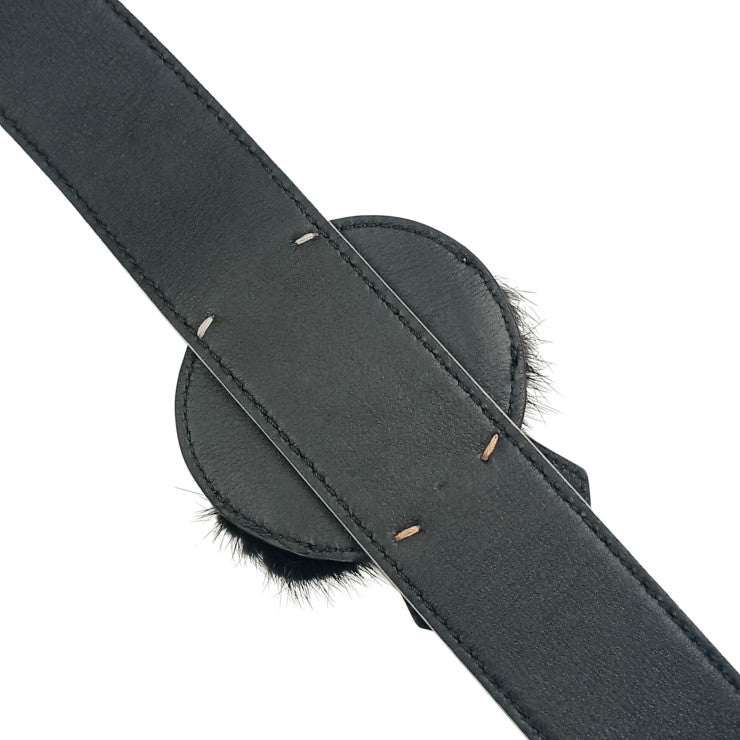 FENDI フェンディ ショルダーストラップ STRAP YOU KARLITO ストラップ ユー カーリト カールラガーフェルド ブルー ブラック ホワイト系 パイソン レザー ファー ユニセックス シルバー金具 美品
