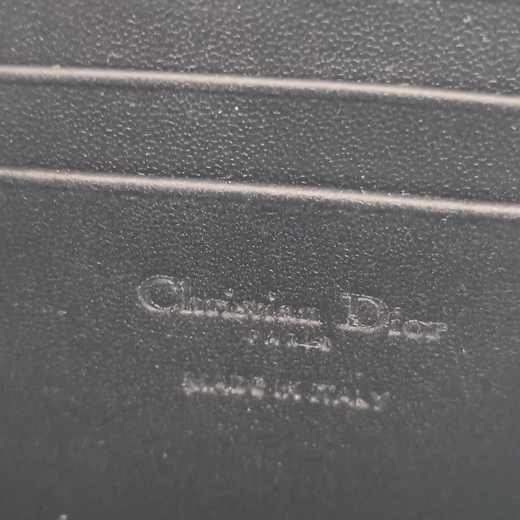 Christian Dior ディオール ショルダーバッグ Lady Dior フォンホルダー S08720NMJ-900U ブラック系 レザー レディース カナージュ ゴールド金具 スマホショルダー ポシェット 美品