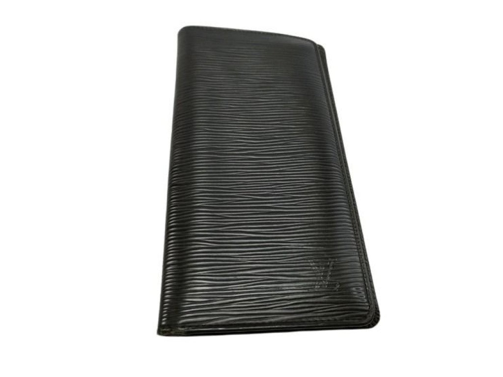 LOUIS VUITTON ルイヴィトン 長財布 ポルトフォイユ ブラザ M60622 ブラック系 エピ メンズ 二つ折り 美品