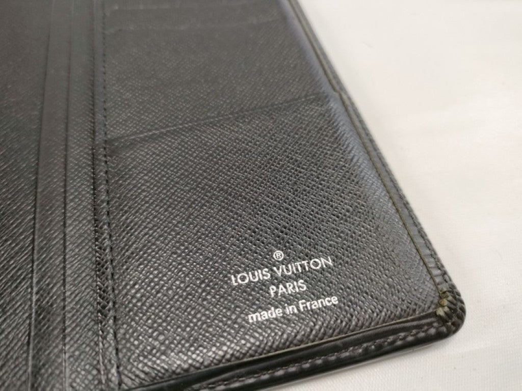 LOUIS VUITTON ルイヴィトン 長財布 ポルトフォイユ ブラザ M60622 ブラック系 エピ メンズ 二つ折り 美品