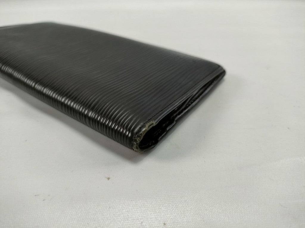 LOUIS VUITTON ルイヴィトン 長財布 ポルトフォイユ ブラザ M60622 ブラック系 エピ メンズ 二つ折り 美品