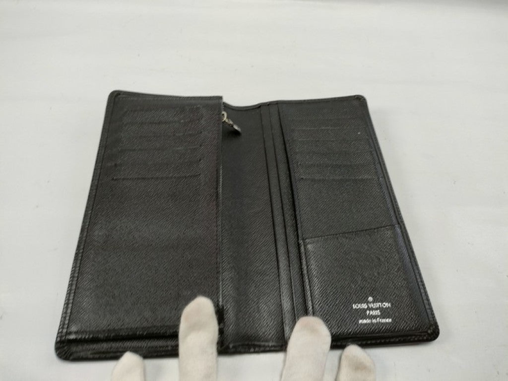 LOUIS VUITTON ルイヴィトン 長財布 ポルトフォイユ ブラザ M60622 ブラック系 エピ メンズ 二つ折り 美品