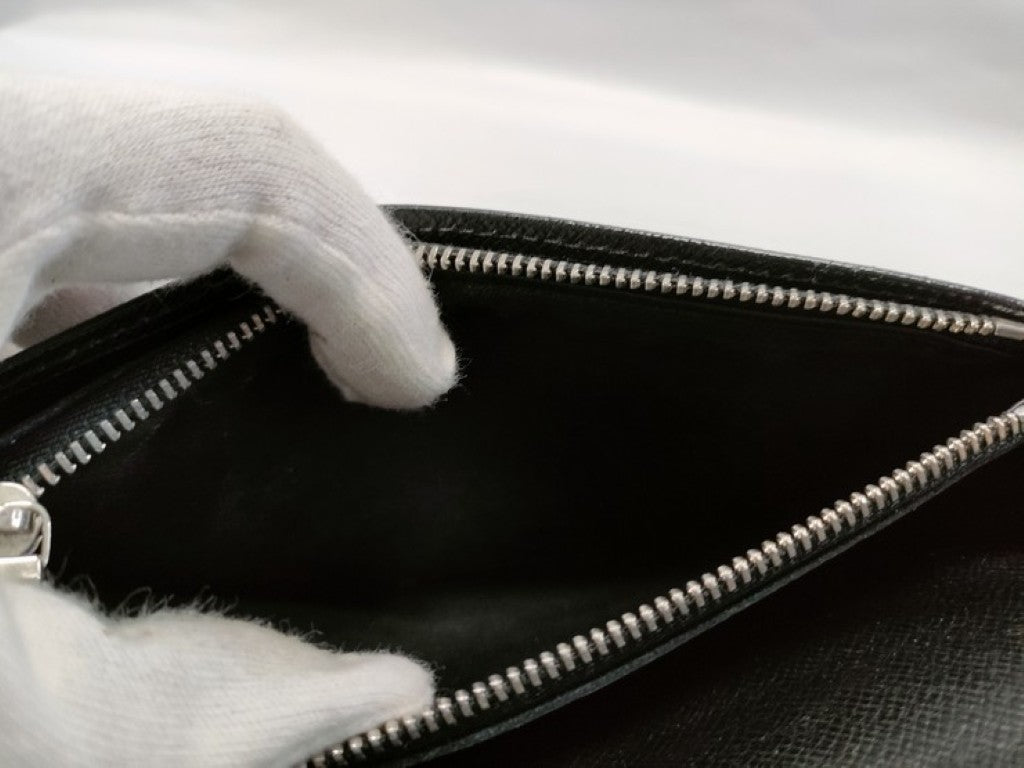 LOUIS VUITTON ルイヴィトン 長財布 ポルトフォイユ ブラザ M60622 ブラック系 エピ メンズ 二つ折り 美品