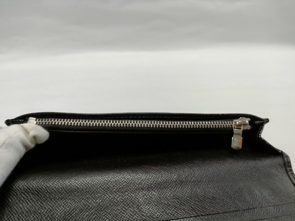 LOUIS VUITTON ルイヴィトン 長財布 ポルトフォイユ ブラザ M60622 ブラック系 エピ メンズ 二つ折り 美品