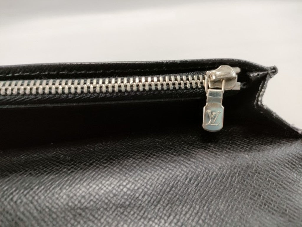 LOUIS VUITTON ルイヴィトン 長財布 ポルトフォイユ ブラザ M60622 ブラック系 エピ メンズ 二つ折り 美品
