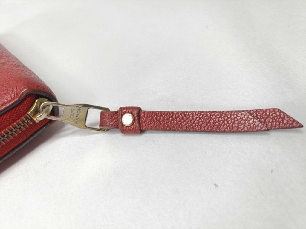 LOUIS VUITTON ルイヴィトン 長財布 ジッピー ウォレット M61865 スリーズ（レッド）系 モノグラム アンプラント レディース ラウンドファスナー ゴールド金具 美品