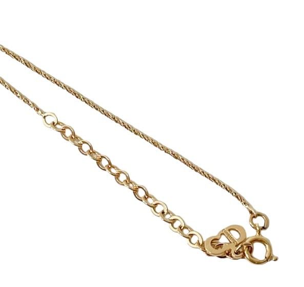 Christian Dior ディオール ネックレス ゴールド系 メタル ラインストーン レディース 美品