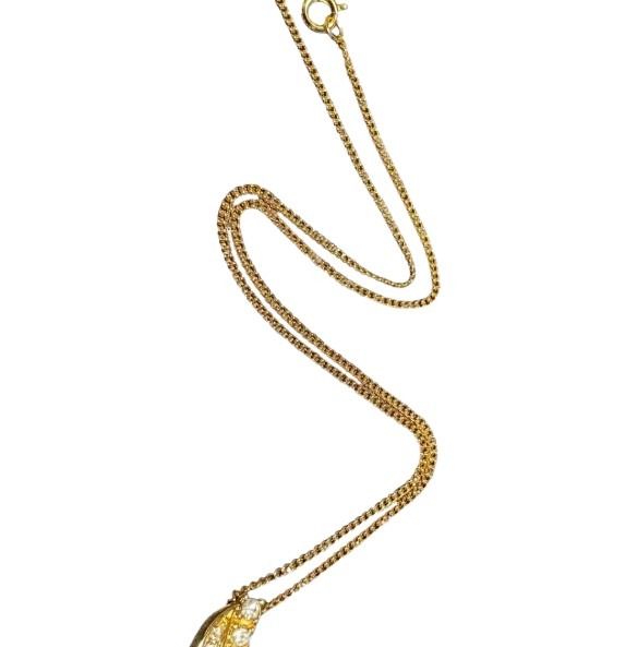 Christian Dior ディオール ネックレス ゴールド系 メタル ラインストーン レディース 超美品