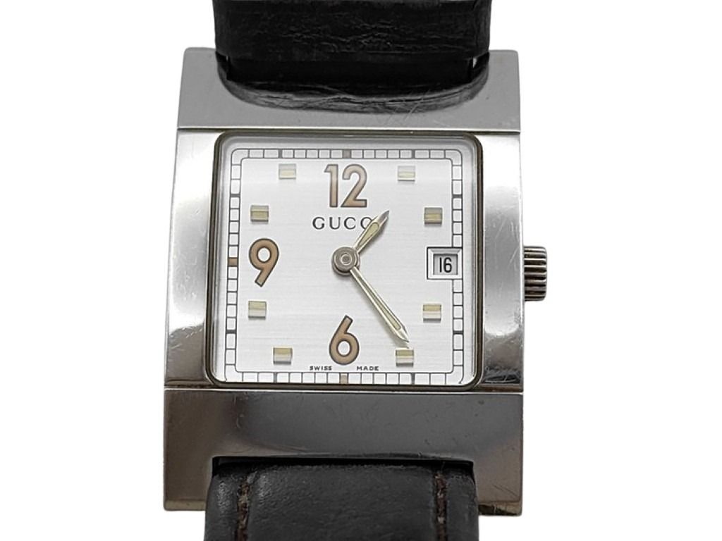 GUCCI グッチ 時計 7700L シルバー系 ステンレス レザー レディース