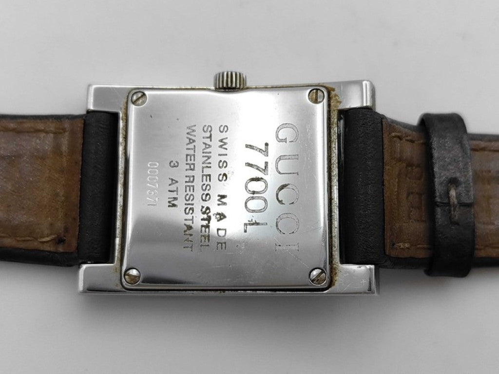 GUCCI グッチ 時計 7700L シルバー系 ステンレス レザー レディース