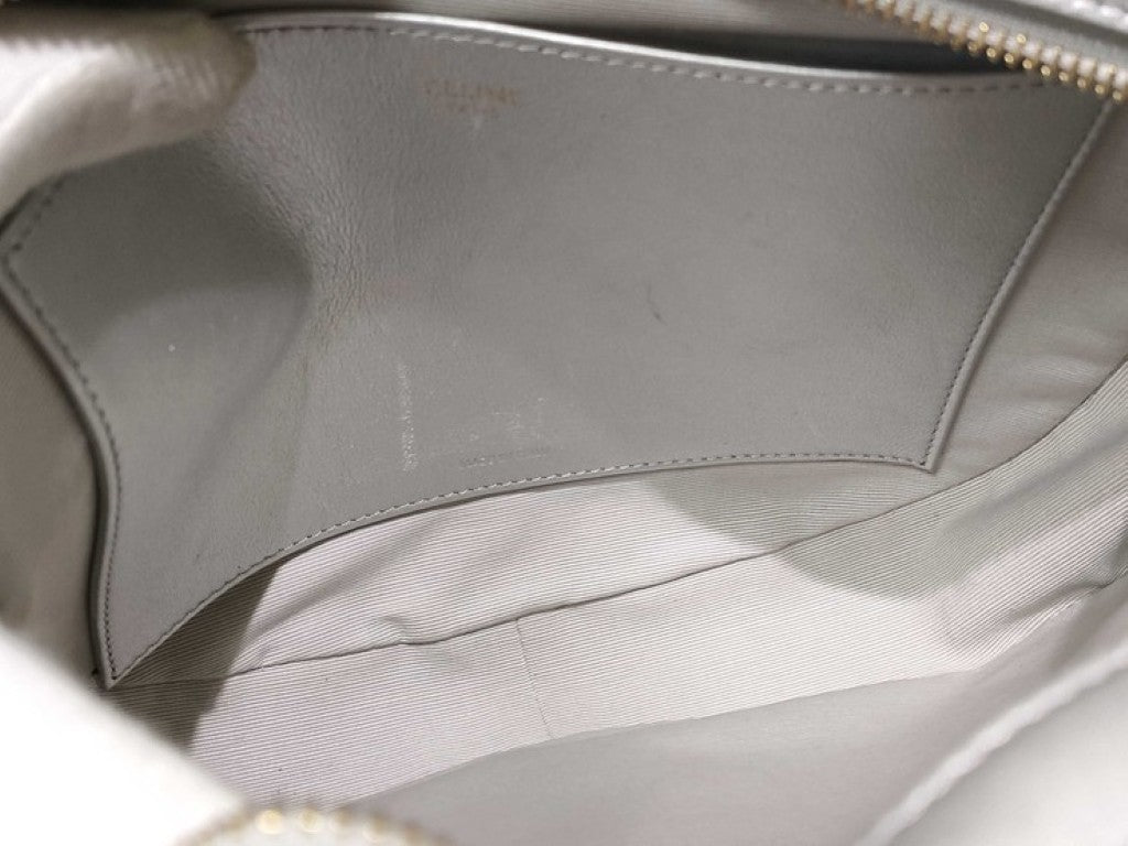 CELINE セリーヌ ショルダーバッグ Cチャーム 188353 シルバー系 レザー レディース ゴールド金具 美品