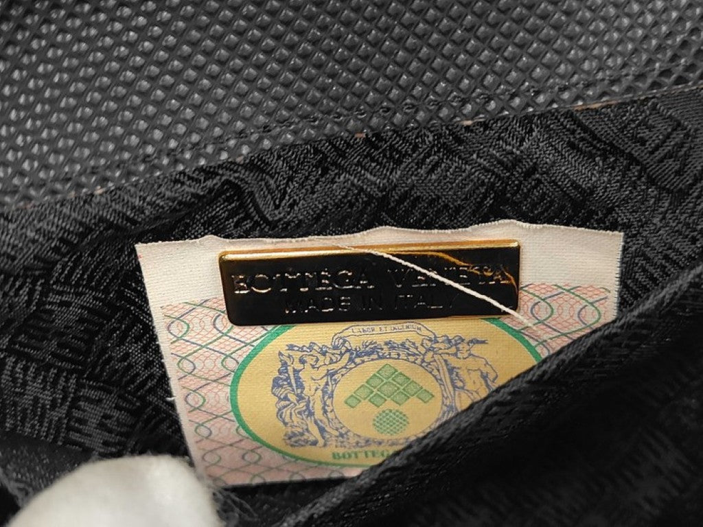 BOTTEGA VENETA ボッテガヴェネタ ショルダーバッグ マルコポーロ ブラック ブラウン系 PVC レザー レディース フリンジ ゴールド金具 美品