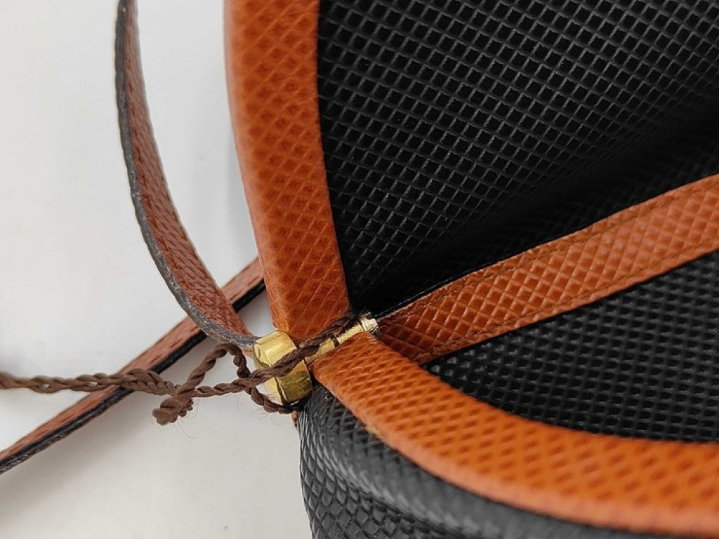 BOTTEGA VENETA ボッテガヴェネタ ショルダーバッグ マルコポーロ ブラック ブラウン系 PVC レザー レディース フリンジ ゴールド金具 美品