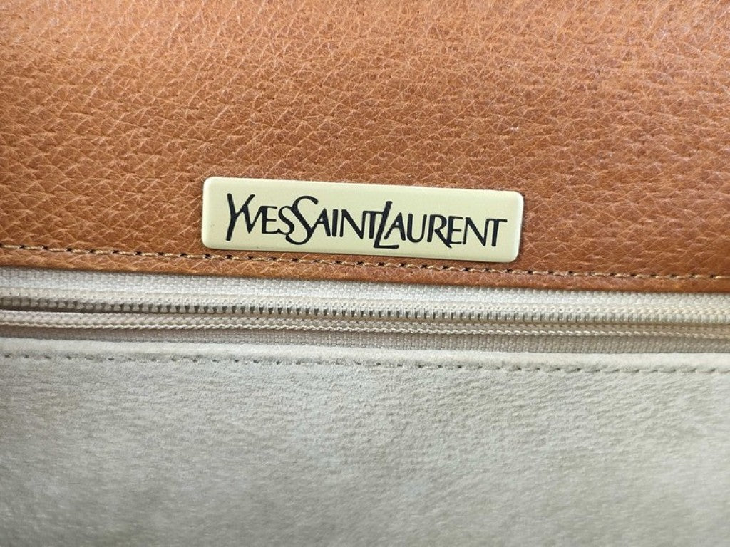 Yves Saint Laurent イヴサンローラン ショルダーバッグ Yライン ブラウン系 レザー レディース