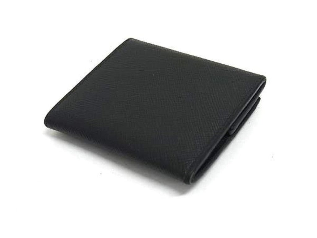 PRADA プラダ コインケース 2MM935 ブラック系 サフィアーノレザー ユニセックス シルバー金具 美品