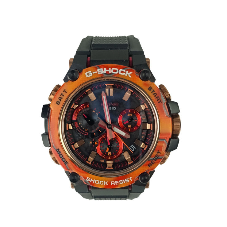 CASIO カシオ 時計 G-SHOCK 40th Anniversary Flare Red MT-G MTG-B3000 Series MTG-B3000FR-1AJR ブラック フレアレッド系 カーボンファイバー強化樹脂／ステンレススチール 樹脂バンド メンズ ソーラー電波 美品