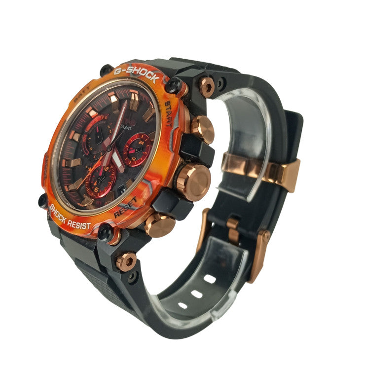 CASIO カシオ 時計 G-SHOCK 40th Anniversary Flare Red MT-G MTG-B3000 Series MTG-B3000FR-1AJR ブラック フレアレッド系 カーボンファイバー強化樹脂／ステンレススチール 樹脂バンド メンズ ソーラー電波 美品